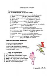 English Worksheet: Simple present 