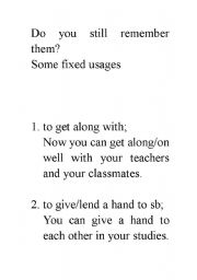 English worksheet: some useful usages