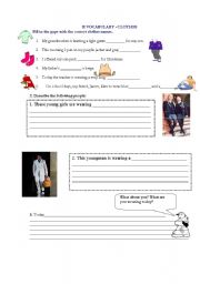 English worksheet: What are you wearing?