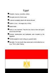 English worksheet: Beginner Information about Egypt