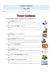 Present Continuous -practice activity