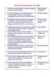 English Worksheet: Headlines