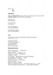 English Worksheet: Articles 