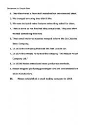 English Worksheet: Past Simple: translation sentences, business English
