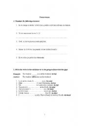 English worksheet: future tenses