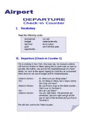 English Worksheet: Airport - Check in Counter Conversation