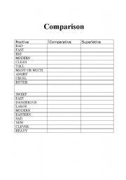English worksheet:  Comparison