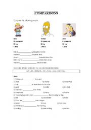 English worksheet: comparisons