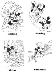 English Worksheet: sports - Mickey Mouse (part 3)