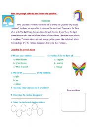 English Worksheet: Reading comprehension