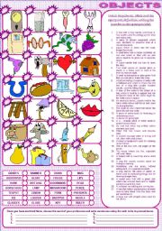 English Worksheet: OBJECTS. PART 2