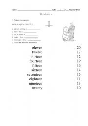 English worksheet: Number