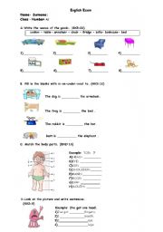 English Worksheet: an exam