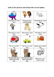 English Worksheet: ADJECTIVES AND THE VERB TO BE