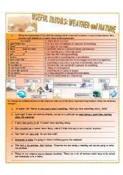 English Worksheet: Weather and Natural Phenomena Idioms