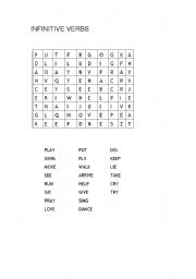 English Worksheet: Find Verbs