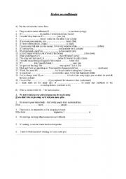 English worksheet: Condotionals