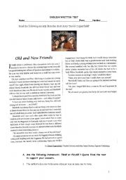 English Worksheet: Friendship - old and new friends
