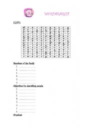 English Worksheet: wordsearch