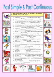 English Worksheet: past simple & past continuous 