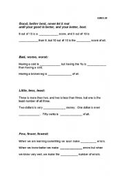 English worksheets: Good, Better, Best