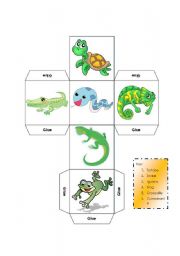 English Worksheet: DICE - LEARNING ABOUT REPTILES - KEY INCLUDED