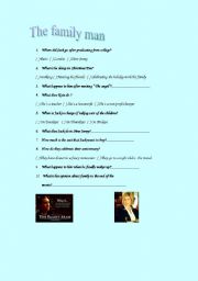 English worksheet: The family man