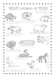 English Worksheet: WHAT ANIMAL IS THIS?