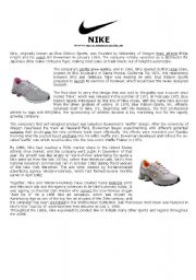 English Worksheet: The History of  NIKE