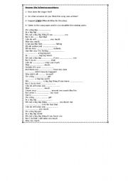 English Worksheet: song: big girl 
