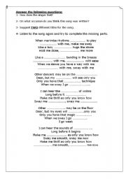 English Worksheet: song: sway