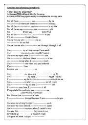 English Worksheet: song: because you loved me