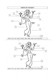 English Worksheet: PARTS OF THE BODY