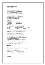 English worksheet: Something beautiful