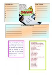 English Worksheet: Job and Work