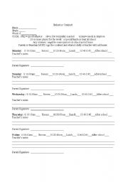 English worksheet: student behavior contract
