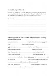 English worksheet: Reported Speech