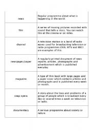 English Worksheet: The media