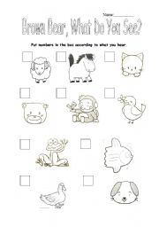 English Worksheet: Brown Bear, Brown Bear, What Do You See?