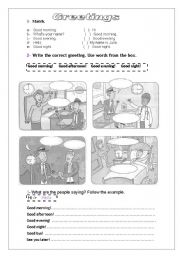 English Worksheet: Greetings