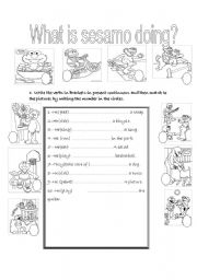 English worksheet: What is sesamo doing?