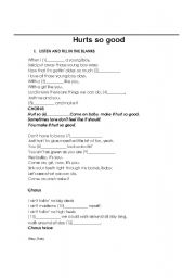 English Worksheet: listening hurt so good