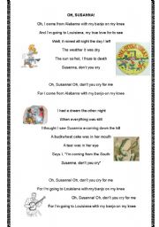 English Worksheet: OH SUSANNA - SONG 