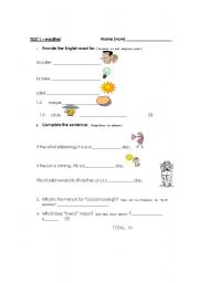 English worksheet: Revision test - weather 