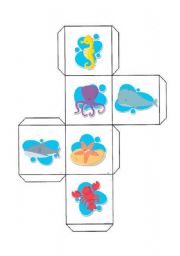 English Worksheet: cube of sea animals