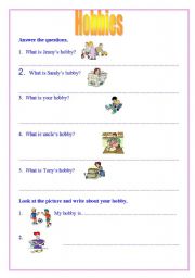 English worksheet: Hobbies