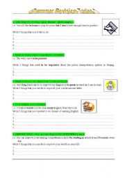 English worksheet: Grammar Revision Tasks 1