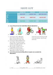 English Worksheet: Have Got