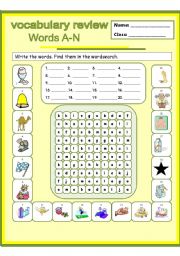 vocabulary review - beginning reading