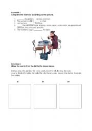 English worksheet: prepositions of place